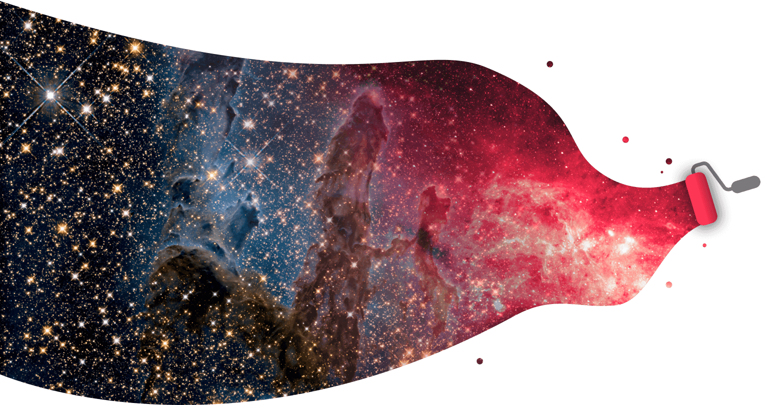 Themes — a nebula palette sweeping across