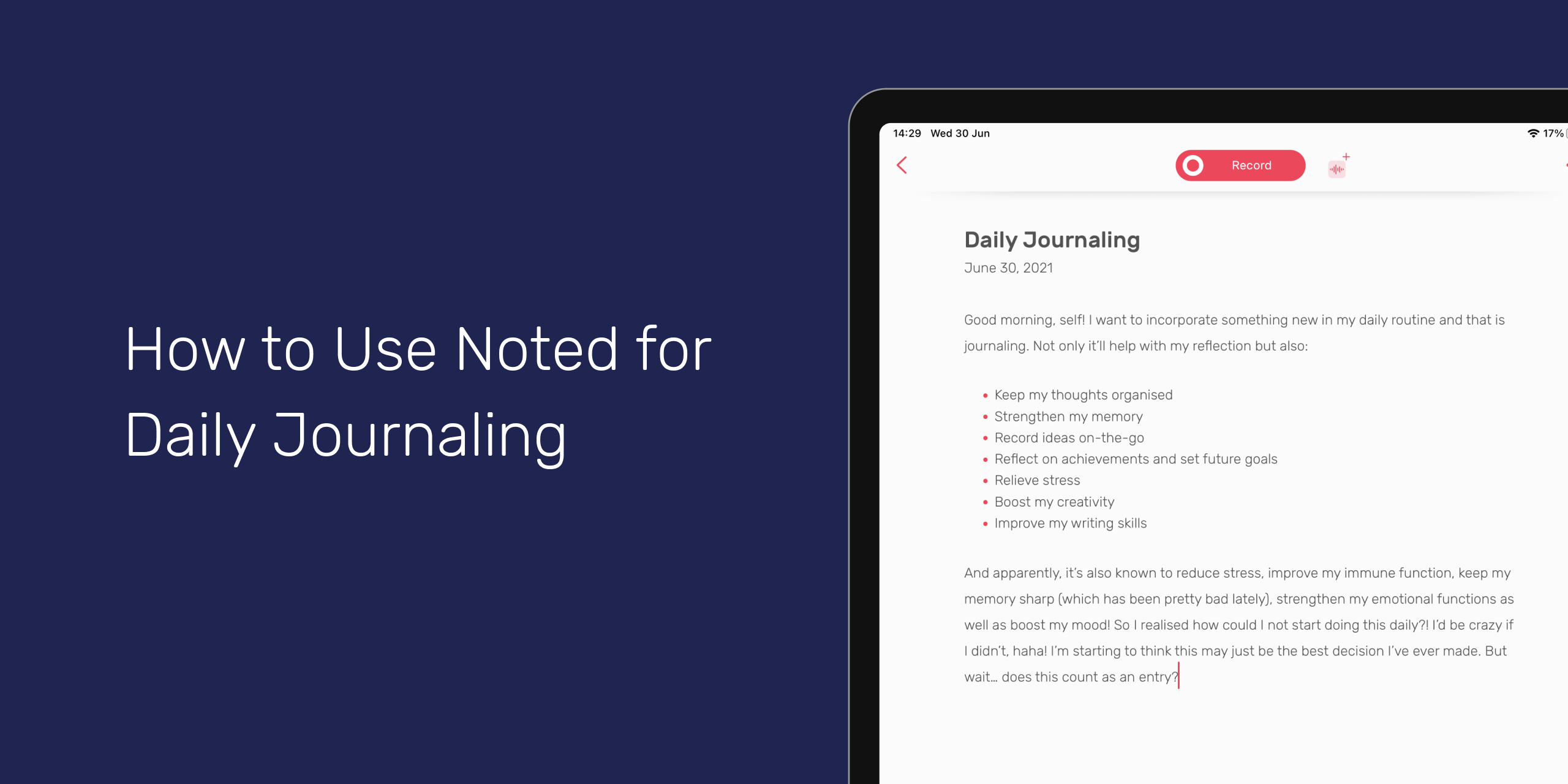 How To Use Noted For Daily Journaling Noted App